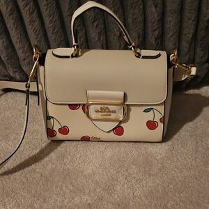 Coach Cream and Red Cherry Crossbody Bag